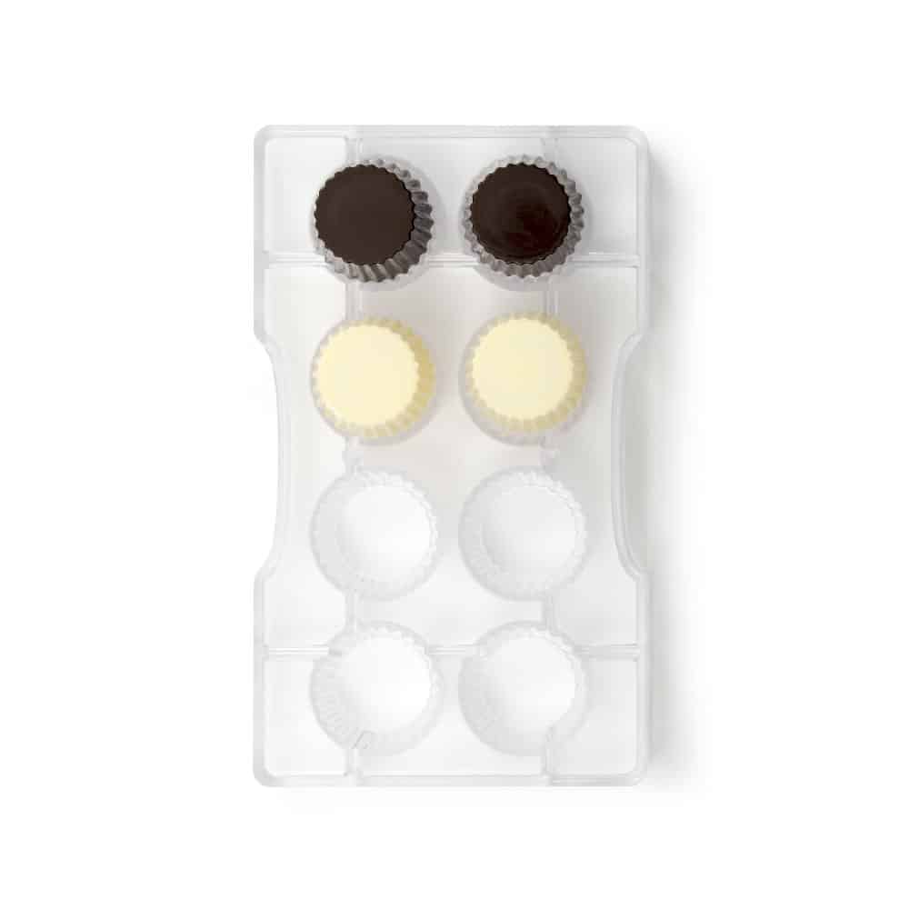 8 Pirottini Per Tartelette Con Fondo Removibile – Antiaderenti, Acciaio Al Carbonio, 10 Cm – Con 2 Pennelli Silicone