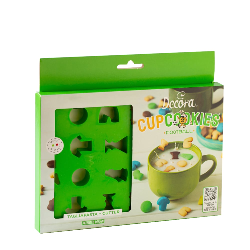 Plaque Emporte-pièces Mini Tasse De Lait Et Cookies De Noël - Pour Faire 22 Petits Biscuits à Tremper - Décoration Pâtisserie