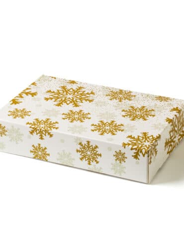Scatola per dolci natalizia Stelle di Ghiaccio dorate