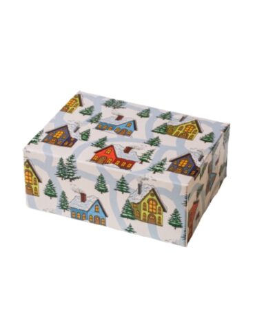 Scatola Happy per dolcetti Paesaggio Innevato