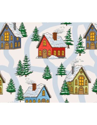 Scatola Happy per dolcetti Paesaggio Innevato