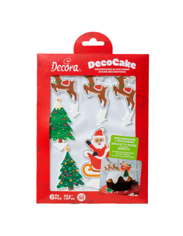 DecoKit 2D in Zucchero Babbo Natale con Slitta