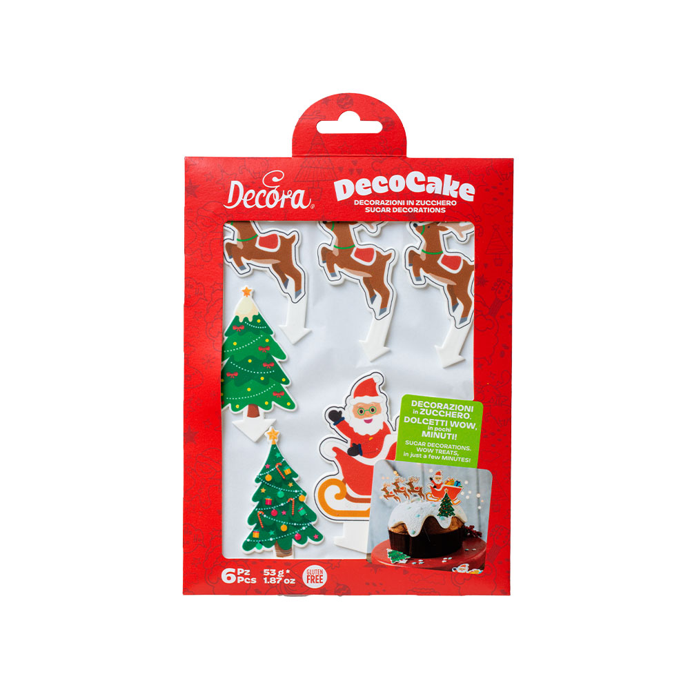 DecoKit 2D in Zucchero Babbo Natale con Slitta
