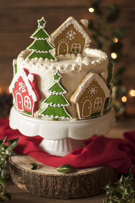 Christmas Village Cake
