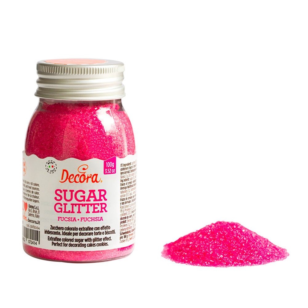 Zucchero glitterato fucsia - Decora