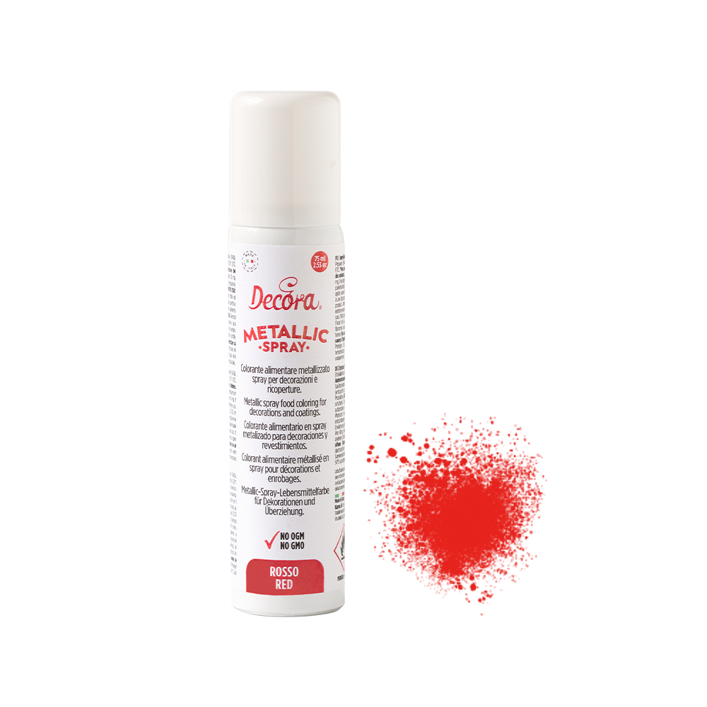 Spray métallisé rouge 75 ml - Decora