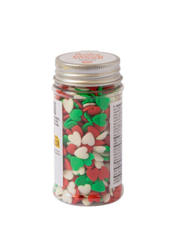 Sprinkles Mix Cuori Grandi Rosso Bianco e Verde