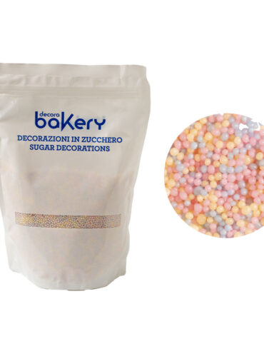 Perline di zucchero rosa giallo e azzurro perlato 1 Kg